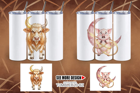 Tumbler Chaotic Celestial Western Watercolor Sublimation artnoy 