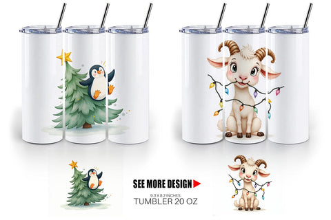 Tumbler Chaotic Christmas Animals Sublimation artnoy 