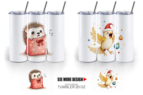 Tumbler Chaotic Christmas Animals Sublimation artnoy 