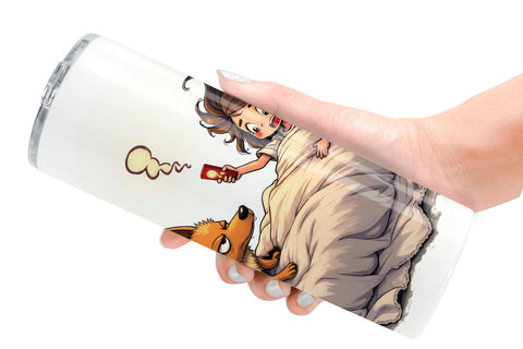 Tumbler Chaotic Girl Dog Sublimation artnoy 