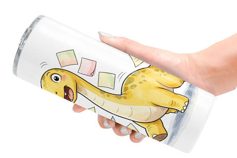 Tumbler Chaotic Messy Baby Dino Watercolor Sublimation artnoy 