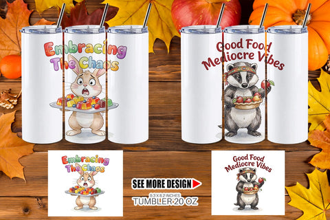Tumbler Chaotic Retro Baking Watercolor Sublimation artnoy 