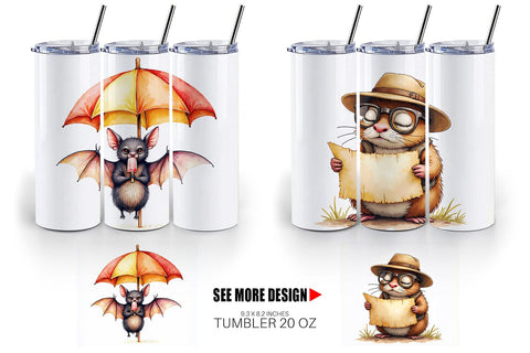 Tumbler Chaotic Summer Critters Sublimation artnoy 