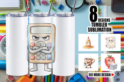 Tumbler Chaotic Teacher Supply Watercolor Sublimation artnoy 