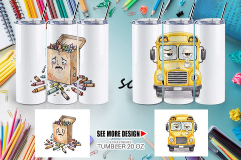 Tumbler Chaotic Teacher Supply Watercolor Sublimation artnoy 