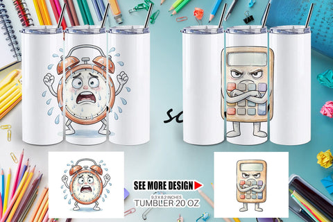 Tumbler Chaotic Teacher Supply Watercolor Sublimation artnoy 