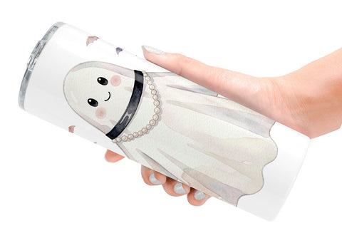 Tumbler Charming Coquette Ghost Watercolor Sublimation artnoy 