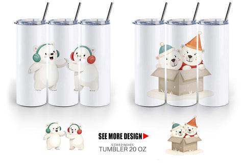 Tumbler Charming Polar Bears Sublimation artnoy 
