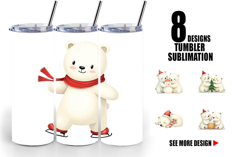 Tumbler Charming Polar Bears Sublimation artnoy 