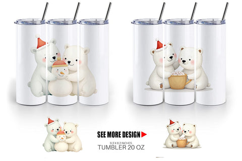 Tumbler Charming Polar Bears Sublimation artnoy 