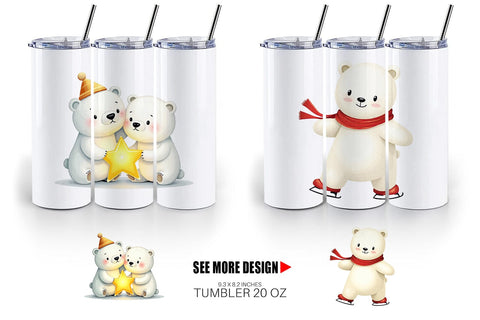 Tumbler Charming Polar Bears Sublimation artnoy 