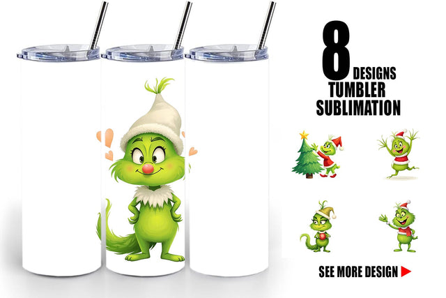 Tumbler Cheerful Baby Grinch Sublimation artnoy 