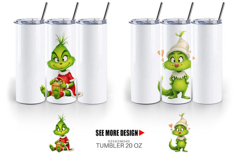 Tumbler Cheerful Baby Grinch Sublimation artnoy 