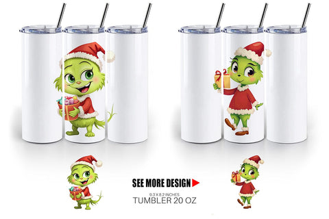 Tumbler Cheerful Baby Grinch Sublimation artnoy 