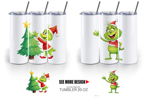 Tumbler Cheerful Baby Grinch Sublimation artnoy 