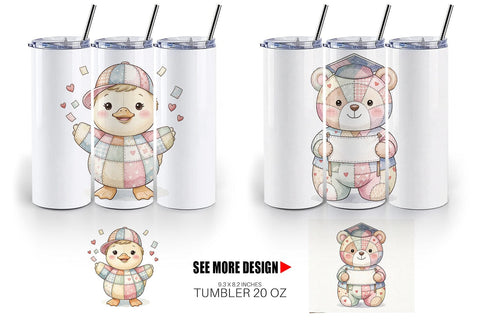 Tumbler Cheerful Graduation Party Patchwork Sublimation artnoy 