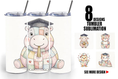 Tumbler Cheerful Graduation Party Patchwork Sublimation artnoy 
