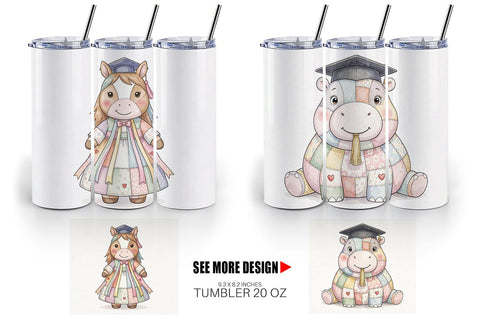 Tumbler Cheerful Graduation Party Patchwork Sublimation artnoy 