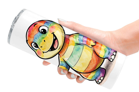 Tumbler Cheerful Retro Scout Dino Watercolor Sublimation artnoy 