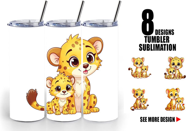 Tumbler Cheetah Mother's Day Sublimation artnoy 