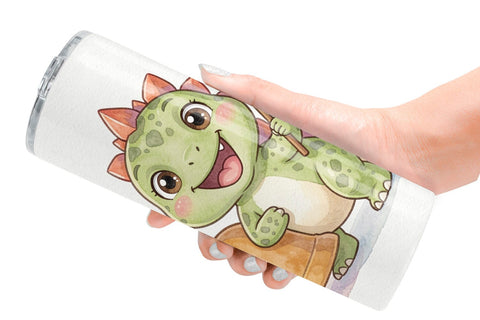 Tumbler Chibi Founding Father Dino Watercolor Sublimation artnoy 