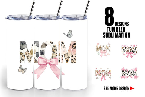 Tumbler Chic Animal Print MOM Watercolor Sublimation artnoy 