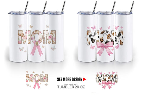 Tumbler Chic Animal Print MOM Watercolor Sublimation artnoy 