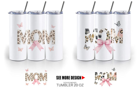 Tumbler Chic Animal Print MOM Watercolor Sublimation artnoy 
