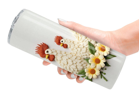 Tumbler Chicken Embroidery Sublimation artnoy 