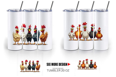 Tumbler Chicken Emotion Sublimation artnoy 