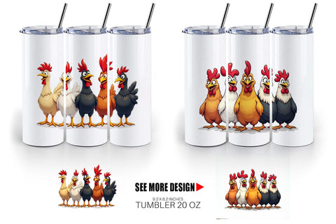 Tumbler Chicken Emotion Sublimation artnoy 