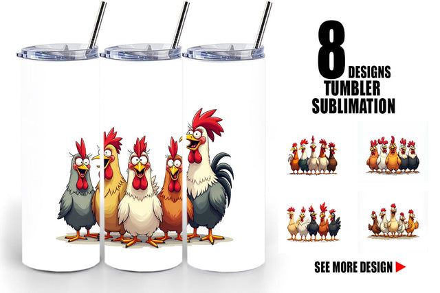 Tumbler Chicken Emotion Sublimation artnoy 