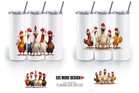 Tumbler Chicken Emotion Sublimation artnoy 