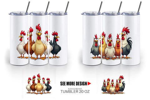 Tumbler Chicken Emotion Sublimation artnoy 