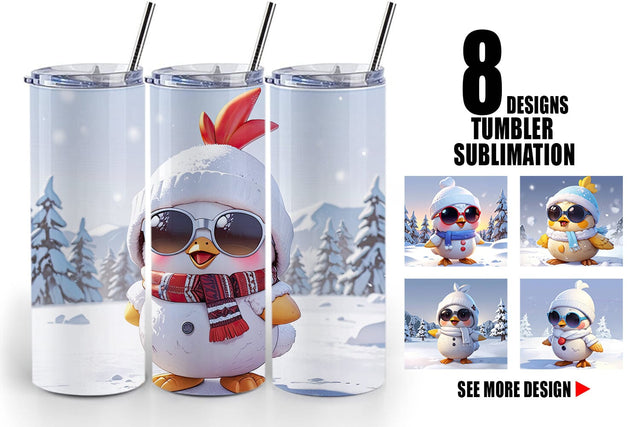 Tumbler Chicks Christmas Sublimation artnoy 