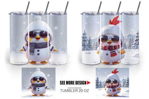 Tumbler Chicks Christmas Sublimation artnoy 