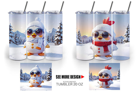 Tumbler Chicks Christmas Sublimation artnoy 