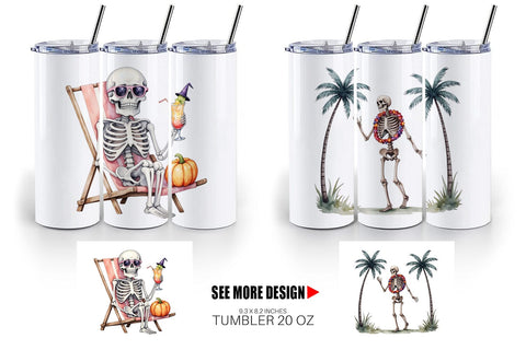 Tumbler Chill Summer Skeletons Sublimation artnoy 