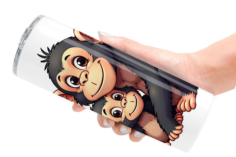 Tumbler Chimpanzee Mother's Day Sublimation artnoy 