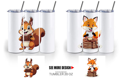 Tumbler Chocolate Animals Sublimation artnoy 