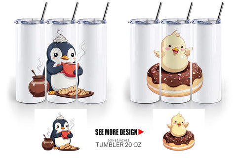 Tumbler Chocolate Animals Sublimation artnoy 