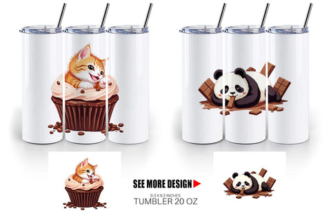 Tumbler Chocolate Animals Sublimation artnoy 