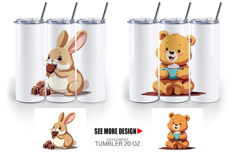 Tumbler Chocolate Animals Sublimation artnoy 