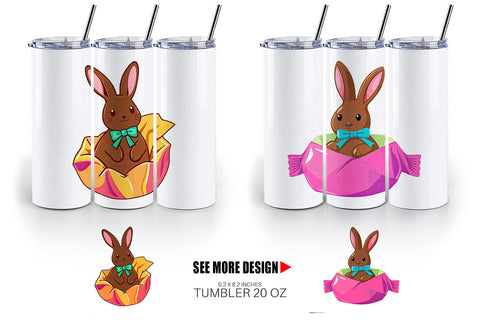 Tumbler Chocolate Bunny Sublimation artnoy 