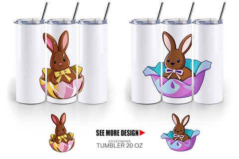 Tumbler Chocolate Bunny Sublimation artnoy 