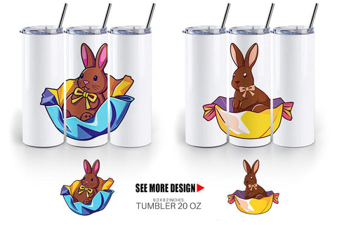 Tumbler Chocolate Bunny Sublimation artnoy 