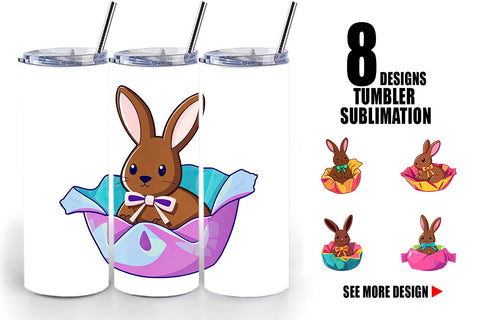 Tumbler Chocolate Bunny Sublimation artnoy 