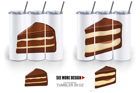 Tumbler Chocolate Cake Slice Sublimation artnoy 