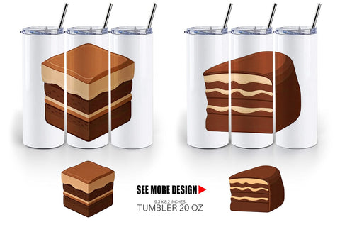 Tumbler Chocolate Cake Slice Sublimation artnoy 