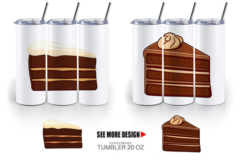 Tumbler Chocolate Cake Slice Sublimation artnoy 